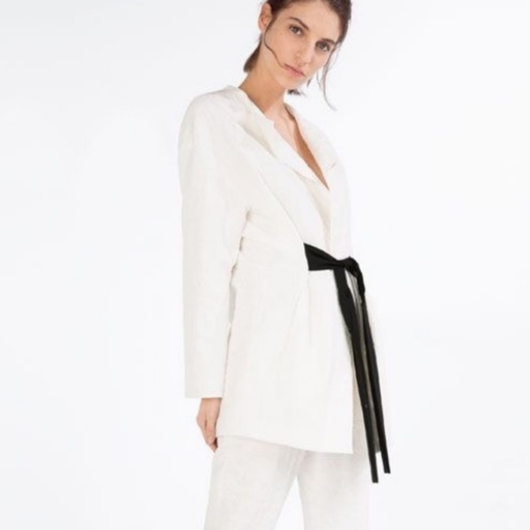NWT Zara Textured White Coat - Picture 2 of 8